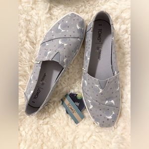 Toms Stars Grey Slip-on Shoes 9 New